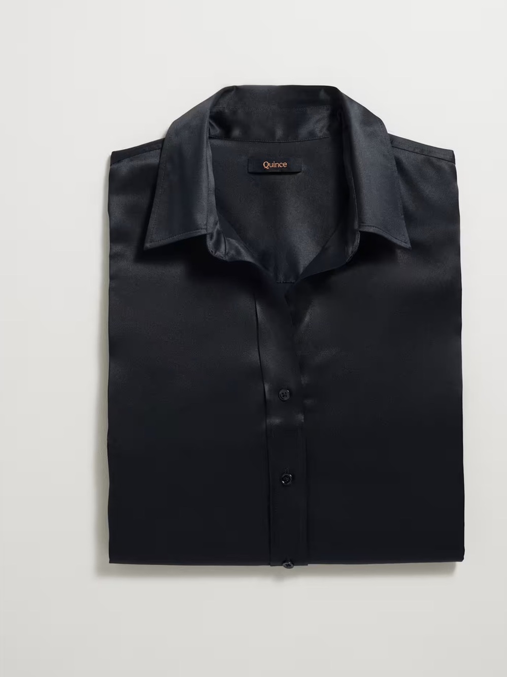 Quince Washable Silk Notch Collar Blouse Button Front Sz L